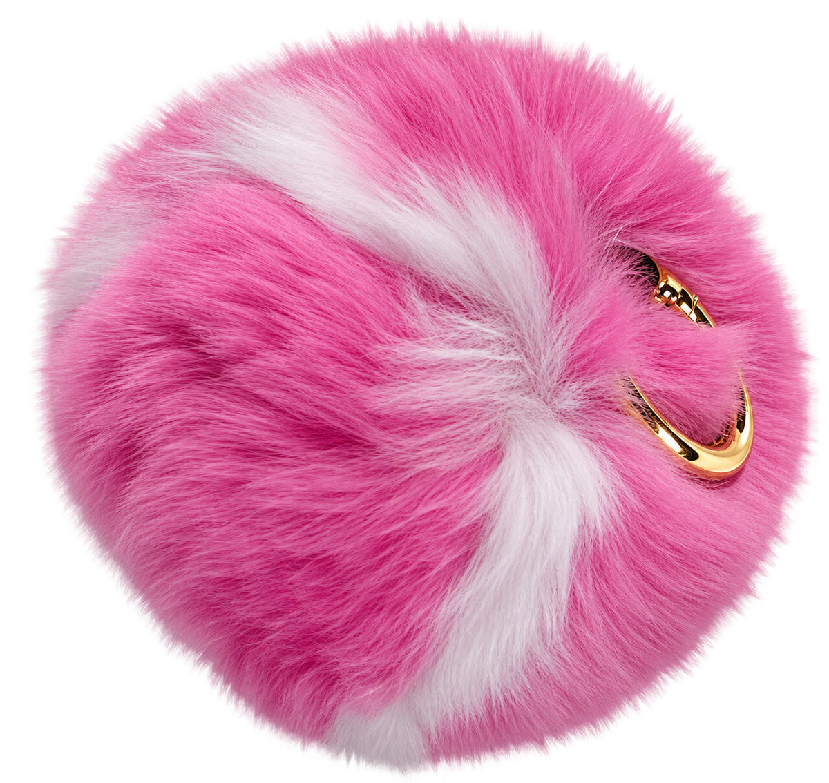 Fluffy Tennis Ball Keychain Pink