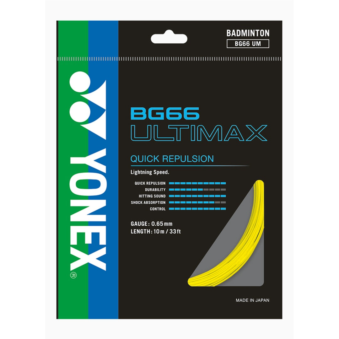 Yonex BG66 Ultimax Badminton String Set Yellow