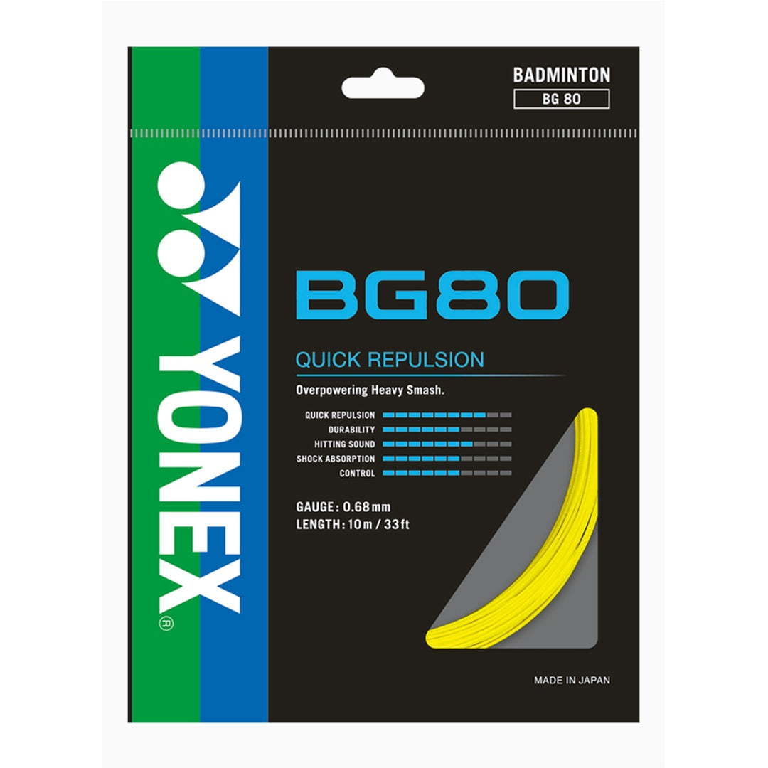 Yonex BG80 Badminton String Set Yellow